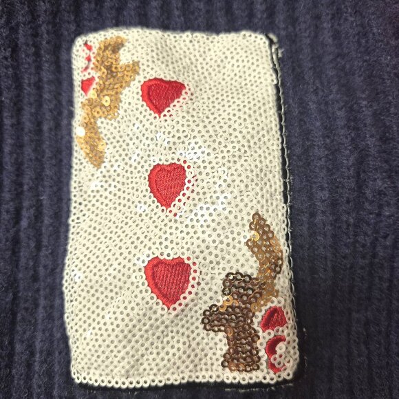 OAK Y2K Boxy Cardigan – Argyle Denim Cuffs Circuscore Indie Sequins Patch Knit - Picture 5 of 5